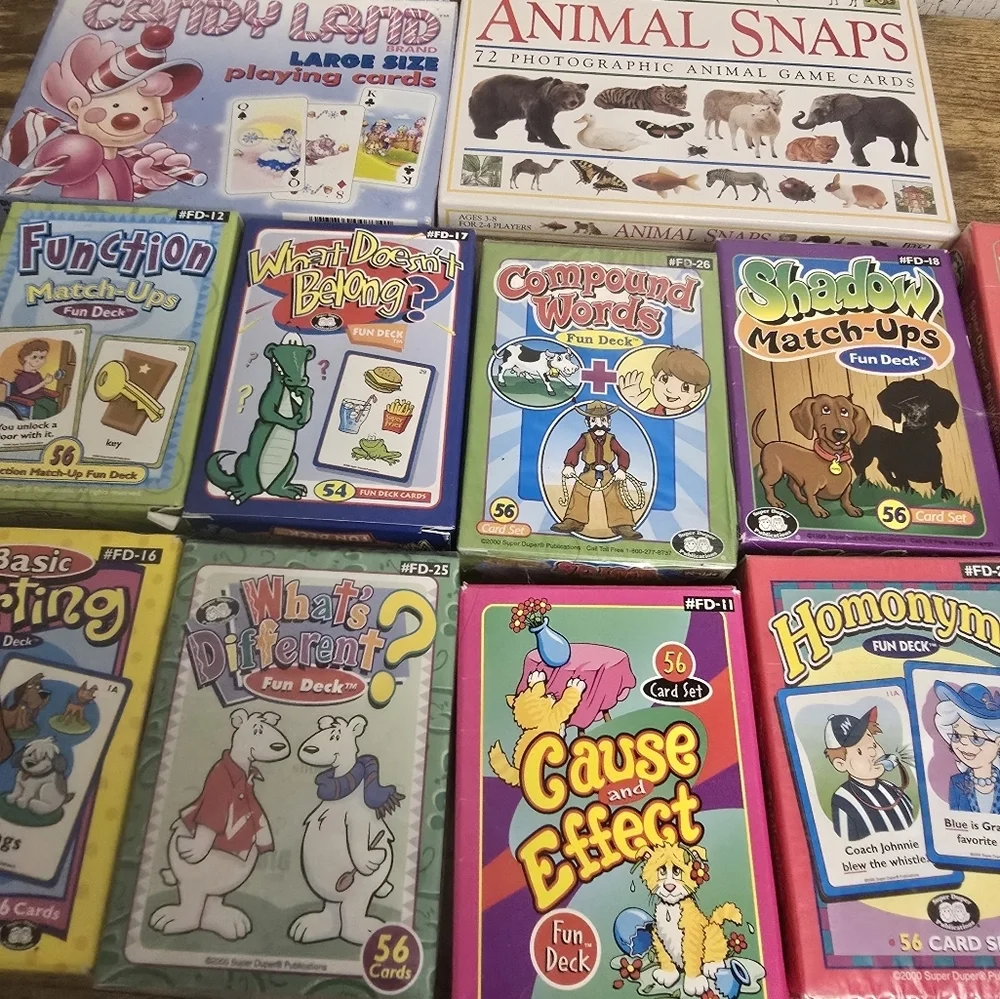 Kids Lot Of 15 Learning Flash Cards And Games Some New Some Used